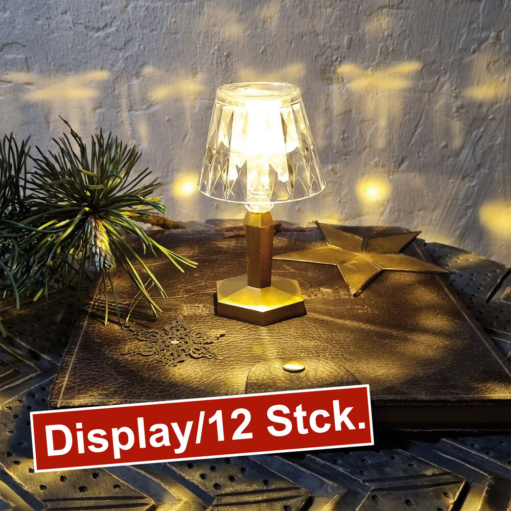 LED-Mini-Tischleuchte, je 1 warmweie LED, Display mit 12 Stck