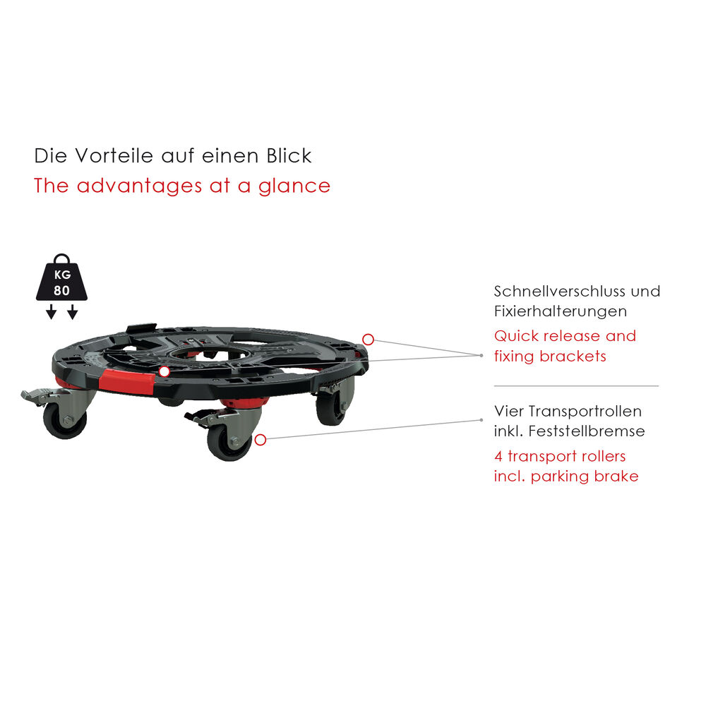 Adapterplatte, fr Kabeltrommelabroller XB500, mit 4 Rollen Bild 4