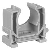 Reihen-Klemmschelle,<BR>XpressFix�,<BR>f�r Kunststoffpanzerrohre,<BR>anreihbar, halogenfrei,<BR>M6 Langloch,<BR>grau