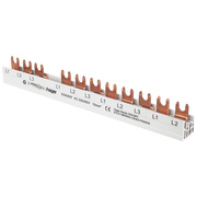 Gabel-Phasenschiene,<BR>10mm�,<BR>3 polig,<BR>L-Form,<BR>f�r 1 FI 4-polig und 8 LS-Schalter