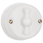 Butterfly-Drehschalter,<BR>Drehknopf wei�,<BR>Atlantis Porzellan wei�