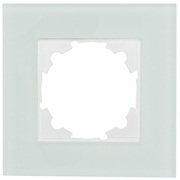 Abdeckrahmen,<BR>OBJEKT HK 07,<BR>Glas mint,<BR>Kunststoff reinwei (RAL 9010)