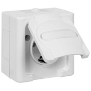 AP/FR Steckdose 1-fach,<BR>BLUE ELECTRIC,<BR>arktiswei�