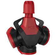 Gummi-Mehrwegekupplung,<BR>TAURUS,<BR>mit Gummieinsatz,<BR>3-fach,<BR>rot/schwarz