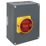 Dreh-Hauptschalter/<BR>Not-Aus-Schalter mit Geh�use,<BR>4-polig/22 kW,<BR>Vorh�ngeschlosssperre m�glich