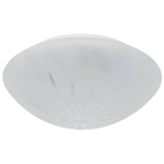 Deckenleuchte,<BR>Glas satiniert mit Schliffelementen