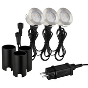 Bodeneinbaustrahler,<BR>CONNECT TO SHINE,<BR>TILIA,<BR>LED/1W, 100 lm,<BR>3000K,<BR>3er-Set
