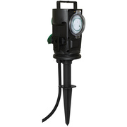 Steckdosenverteiler,<BR>mit 2 Steckdosen, <BR>Erdspie und Zeitschaltuhr,<BR>Zuleitung 1,5 m H07RN-F 3G1