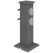 Steckdosens�ule, <BR>mit 4 Steckdosen,<BR>Edelstahl