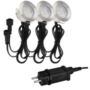 Terrasseneinbauleuchte,<BR>CONNECT TO SHINE,<BR>PADOUK,<BR>LED/1W, 100 lm,<BR>3000K,<BR>3er-Set