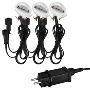 Terrassen-/Treppeneinbauleuchte,<BR>CONNECT TO SHINE,<BR>TEAK,<BR>LED/0,4W, 10 lm,<BR>3000K,<BR>3er-Set
