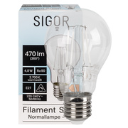 LED-Filament-Lampe,<BR>SNOW,<BR>AGL-Form, klar,<BR>E27,<BR>2700K