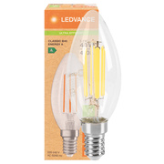 LED-Filament-Lampe,<BR>CLASSIC B,<BR>Kerzen-Form, klar,<BR>E14,<BR>2700K