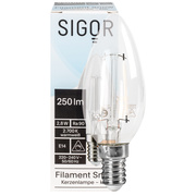 LED-Filament-Lampe,<BR>SNOW,<BR>Kerzen-Form, klar,<BR>E14,<BR>2700K