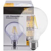 LED-Filament-Lampe, <BR>Globe-Form, klar, <BR>E27/7W, 810 lm,<BR>2700K,<BR>� 80