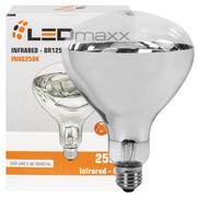 Infrarot-Reflektorlampe,<BR>BR125,<BR>E27/250W