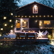 LED-Dekolichterkette, <BR>9 Sterne,<BR>18 Spitzen,<BR>� 80,<BR>wei�