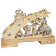 LED-Weihnachtsleuchter,<BR>Weihnachtsmann mit Seifener Kirche,<BR>5 warmwei�e LEDs