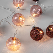 Minilichterkette,<BR>10 warmwei�e LEDs,<BR>Glaskugeln