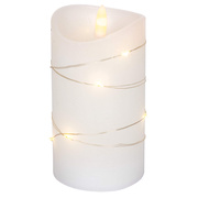 LED-Echtwachskerze,<BR>9 warmwei�e LEDs,<BR>H 125, � 70