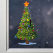 Aufkleber,<BR>WINDO,<BR>Tannenbaum,<BR>1 warmweie LED