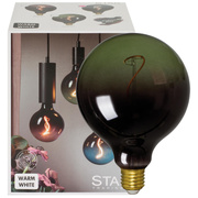 LED-Filament-Lampen,<BR>Globe-Form,<BR>Rauchglas gr�n verspiegelt,<BR>E27/4W, 65 lm,<BR>2200K<BR>� 125