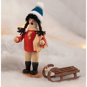 R�ucherfigur,<BR>SCHLITTENFAHRERIN