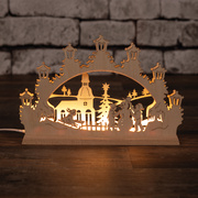 Weihnachtsleuchter,<BR>Premium line,<BR>Schlittenfahrt mit Schneemann,<BR>warmwei�e LED�s