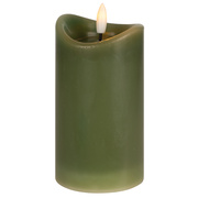 Echtwachskerze,<BR>1 warmwei�e LED,<BR>mit Fl�ssigwachsspiegel