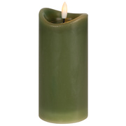 Echtwachskerze,<BR>1 warmwei�e LED,<BR>mit Fl�ssigwachsspiegel