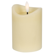 Echtwachskerze,<BR>1 warmwei�e LED,<BR>elfenbein