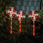Erdspie�e,<BR>Zuckerstangenlolly,<BR>60 warmwei�e LEDs,<BR>3er-Set