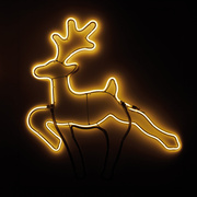 Lichtschlauchmotiv,<BR>laufendes Rentier,<BR>warmwei�e LEDs