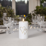 Outdoorkerze,<BR>FLAMME HEART,<BR>1 warmwei�e flackernde LED,<BR>H 140