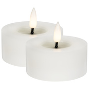 Echtwachs-Teelichter,<BR>FLAMME FLOW,<BR>1 warmweie flackernde LED,<BR>2er-Set,<BR> 70, H 55