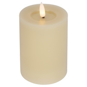 Echtwachskerze,<BR>FLAMME FLOW,<BR>1 warmwei�e flackernde LED,<BR>mit Wachsspiegeloptik,<BR>beige