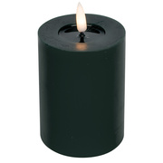 Echtwachskerze,<BR>FLAMME FLOW,<BR>1 warmwei�e flackernde LED,<BR>mit Wachsspiegeloptik,<BR>dunkelgr�n