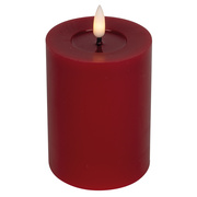 Echtwachskerze,<BR>FLAMME FLOW,<BR>1 warmwei�e flackernde LED,<BR>mit Wachsspiegeloptik,<BR>rot