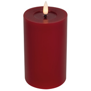 Echtwachskerze,<BR>FLAMME FLOW,<BR>1 warmwei�e flackernde LED,<BR>mit Wachsspiegeloptik,<BR>rot