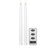Echtwachs-Tafelkerze,<BR>FLAMME SLIM,<BR>1 warmwei�e flackernde LED,<BR>2er-Set,<BR>H 285, � 21