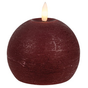 Echtwachs-Kugelkerze,<BR>1 warmwei�e flackernde LED