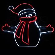 Lichtschlauchmotiv,<BR>winkender Schneemann,<BR>rote und wei�e LEDs