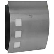 Briefkasten,<BR>mit Sichtfenster,<BR>Edelstahl