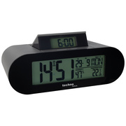 Wecker,<BR>WT 376,<BR>mit Funkuhrwerk,<BR>schwarz