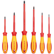 VDE-Schraubendreher-Satz,<BR>mit Schlitz, PH1 und PH2,<BR>6-teilig