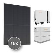 Photovoltaik-Anlage,<BR>RENEWABLES-SET,<BR>15x Glas-Modul, FULL BLACK,<BR>6,675 kWp,<BR>1x Hybrid-Wechselrichter,<BR>6 kW,<BR>