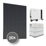 Photovoltaik-Anlage,<BR>RENEWABLES-SET,<BR>20x Glas-Modul, FULL BLACK,<BR>8,900 kWp,<BR>1x Hybrid-Wechselrichter,<BR>8 kW,<BR>