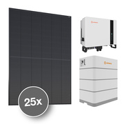 Photovoltaik-Anlage,<BR>RENEWABLES-SET,<BR>25x Glas-Modul, FULL BLACK,<BR>11,125 kWp<BR>1x Hybrid-Wechselrichter,<BR>10 kW,<BR>